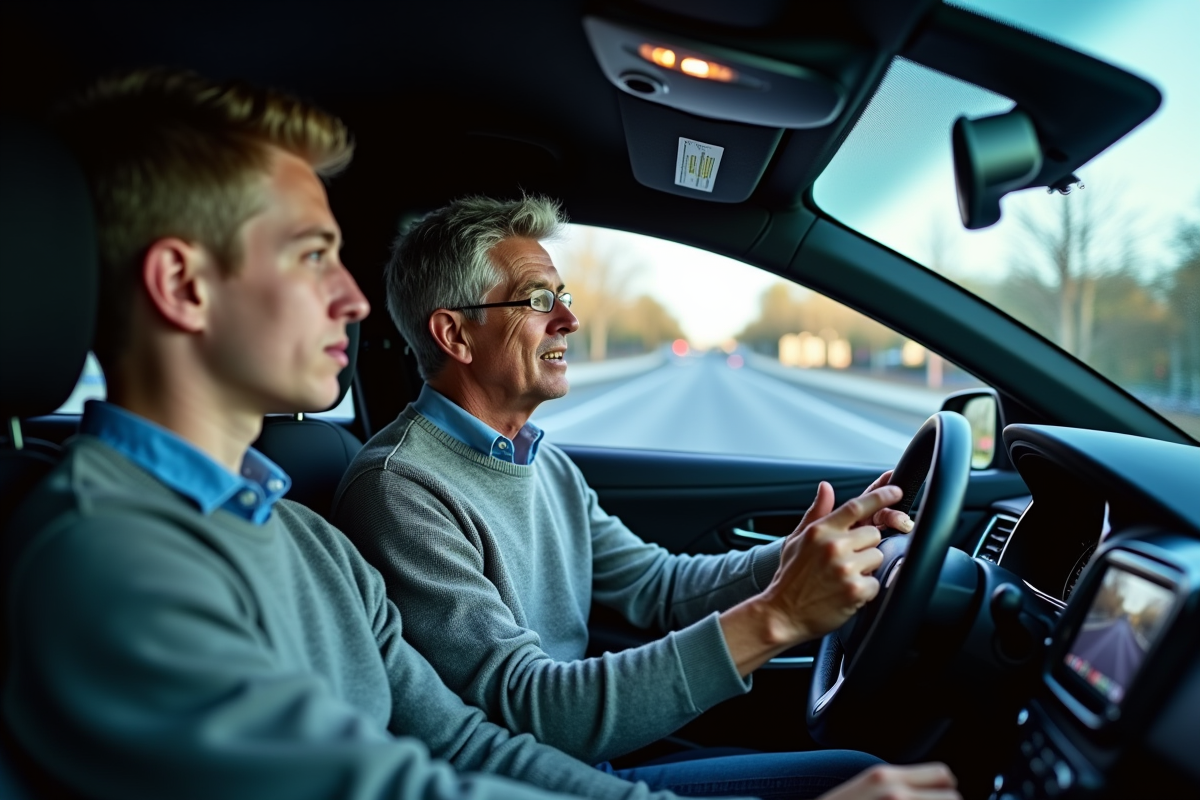 Instructeur guidant un adolescent lors d